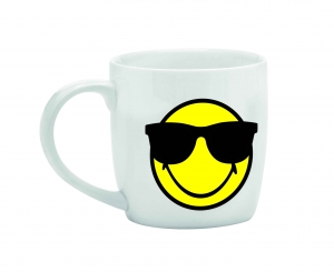 Zak Designs Smiley Sunglasses Emoji White Espresso Mug 7.5cl RRP 3.99 CLEARANCE XL 1